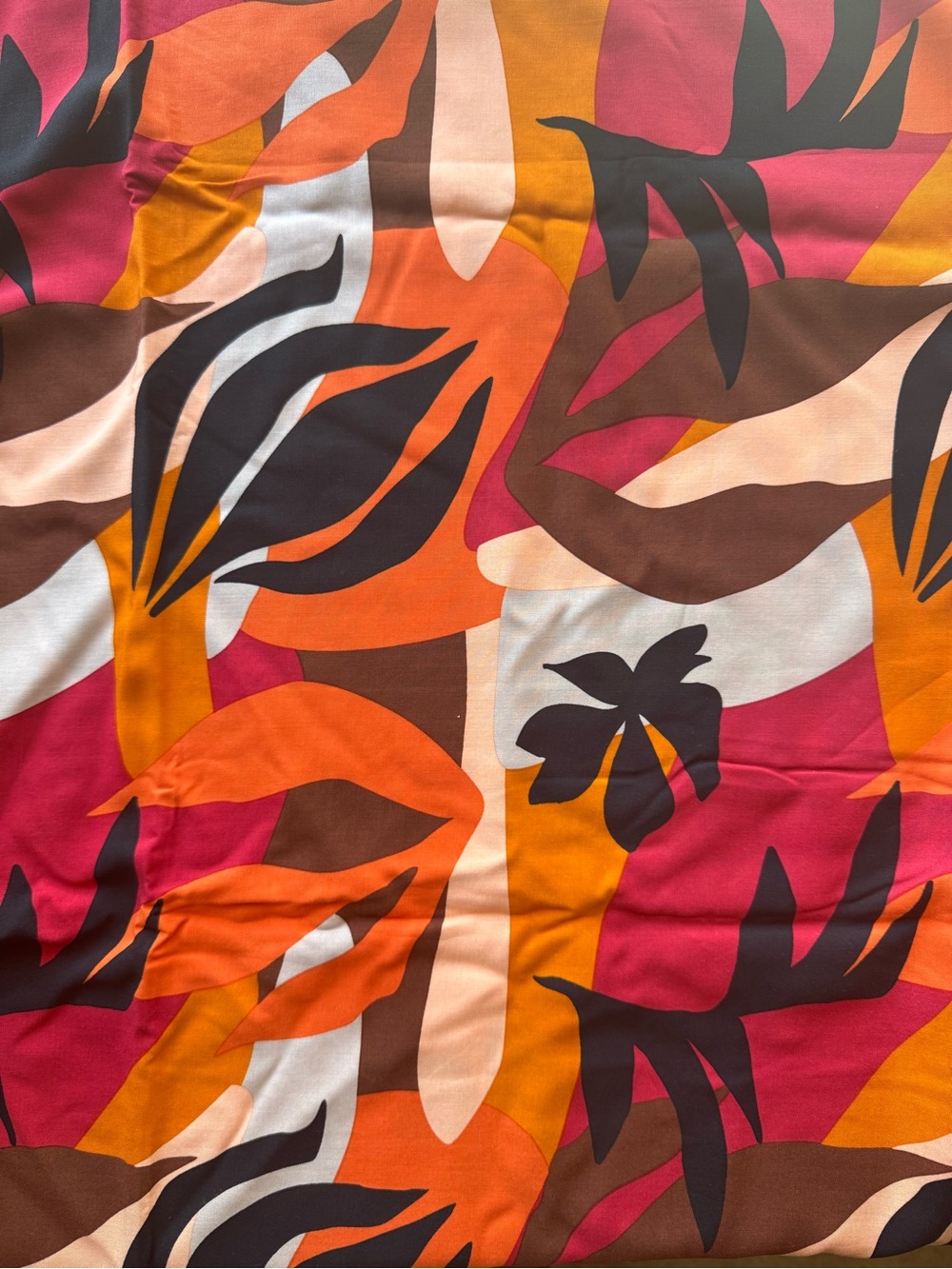 Vibrant Tropical Leaf Print Fabric, fabric, rayon fabric by the yard